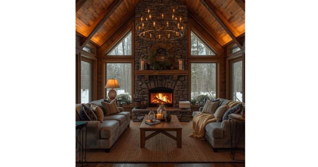 A Cozy Rustic Retreat. Where Nature Meets Warm Interiors