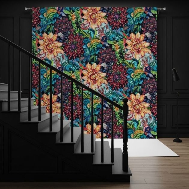 Bold Wallpaper Backdrop Black Stairs