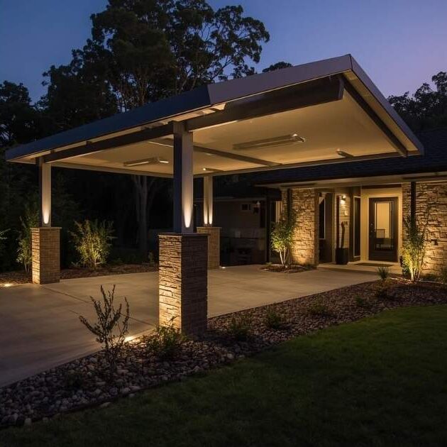 Brighten Up with Lighting Carport
