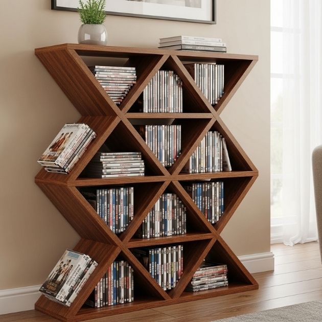 Crisscross Shelf Design DVD storage