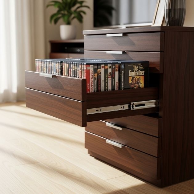 Drawer DVD storage