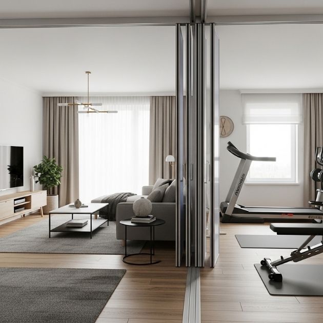 Flexible Room Dividers Living Room Gym Combo