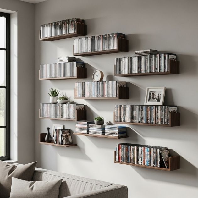 Floating DVD Shelves