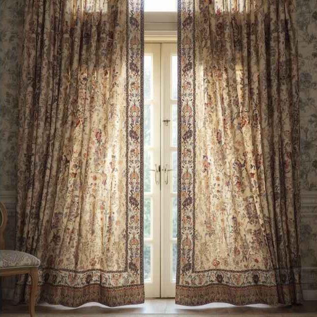 Frame with Patterned Curtains