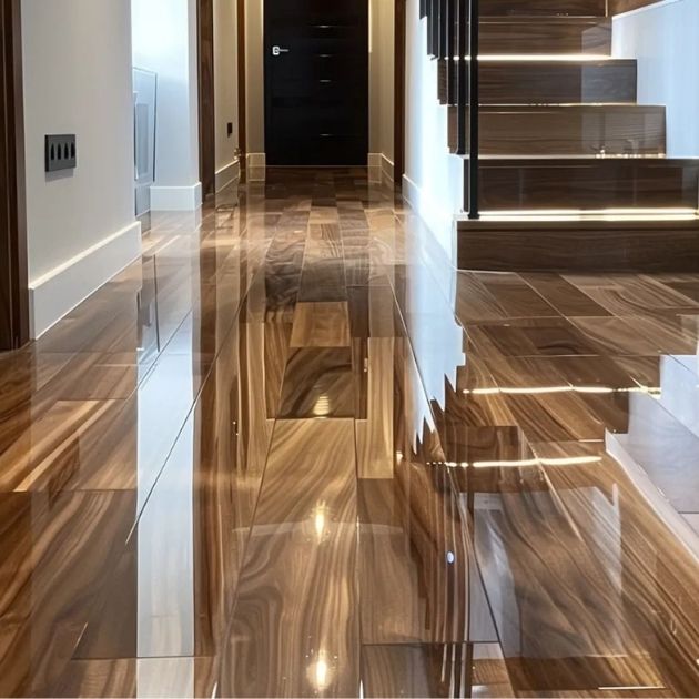 High-gloss flooring
