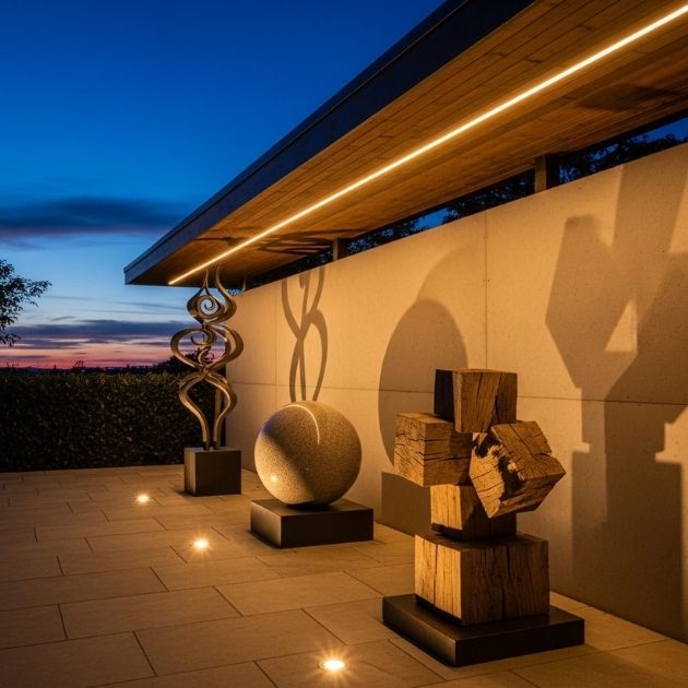 Illuminate Outdoor Art Pieces Soffit Lighting