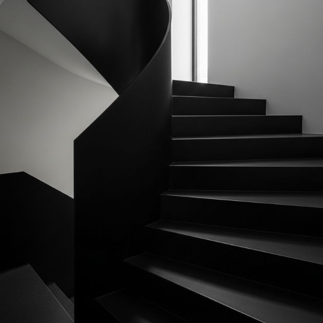 Matte Finish for Subtle Sophistication Black Stairs