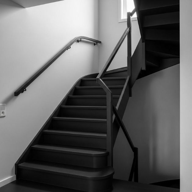 Plain Black Painted Stairs