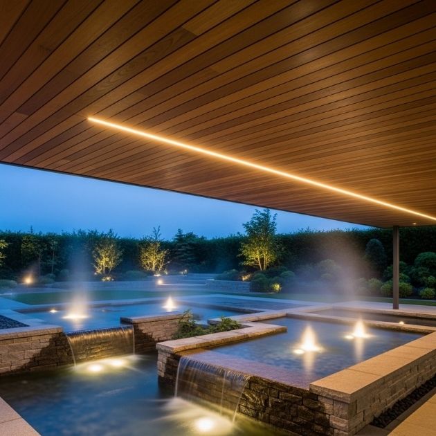Spotlight a Water Feature Soffit Lighting