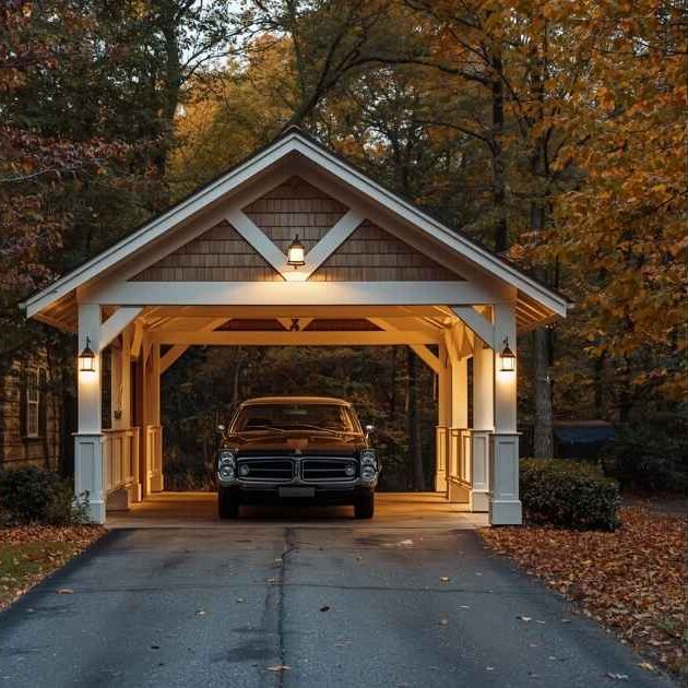 Traditional Gabled Roof Carport