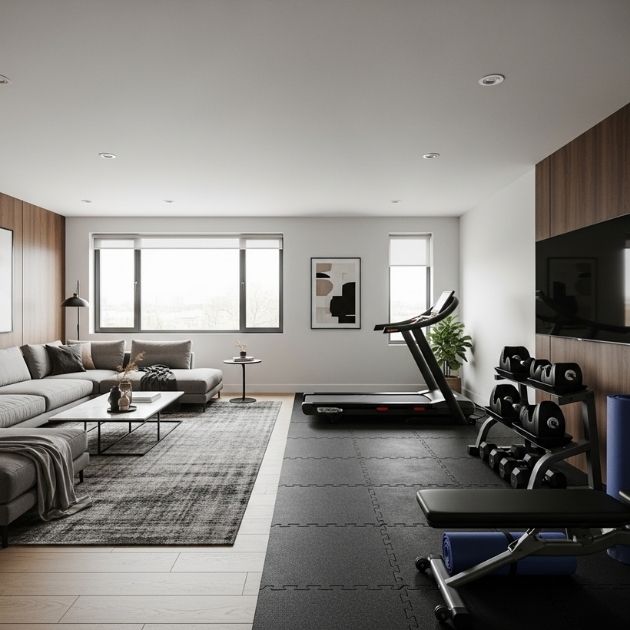 Zoned Layouts Living Room Gym Combo