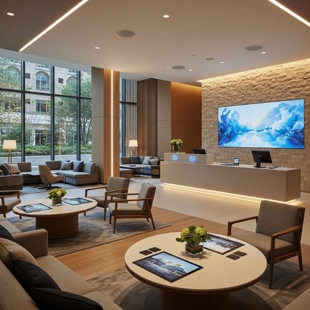 tech integration keeps your lobby modern without compromising style.