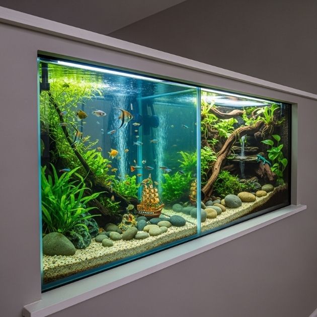 Aquarium or Terrarium Half Wall Feature