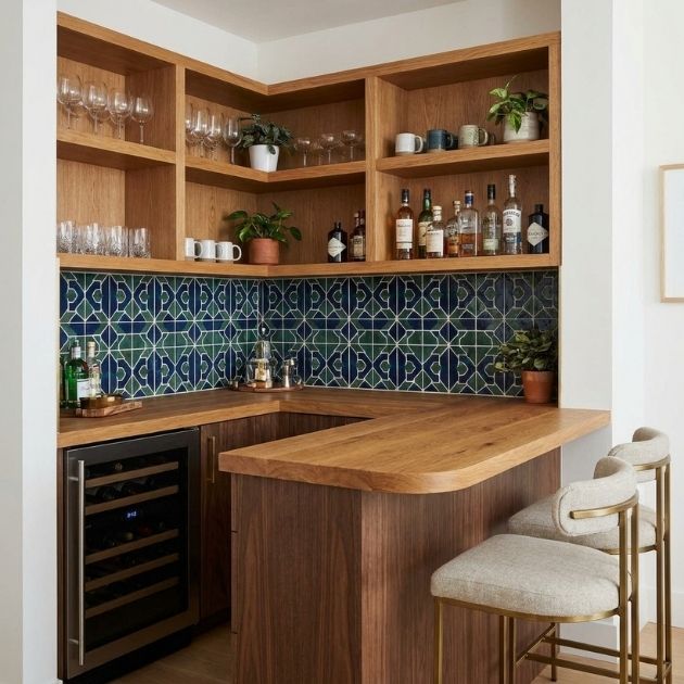 Built-In Corner Bar Nook