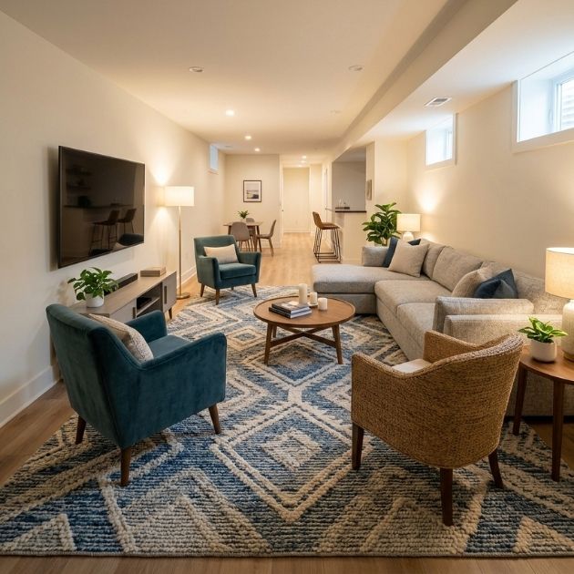 Define the Lounge With One Big Rug