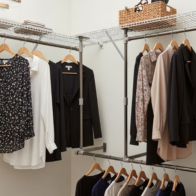 Double Your Hanging Space Under Wire Shelving