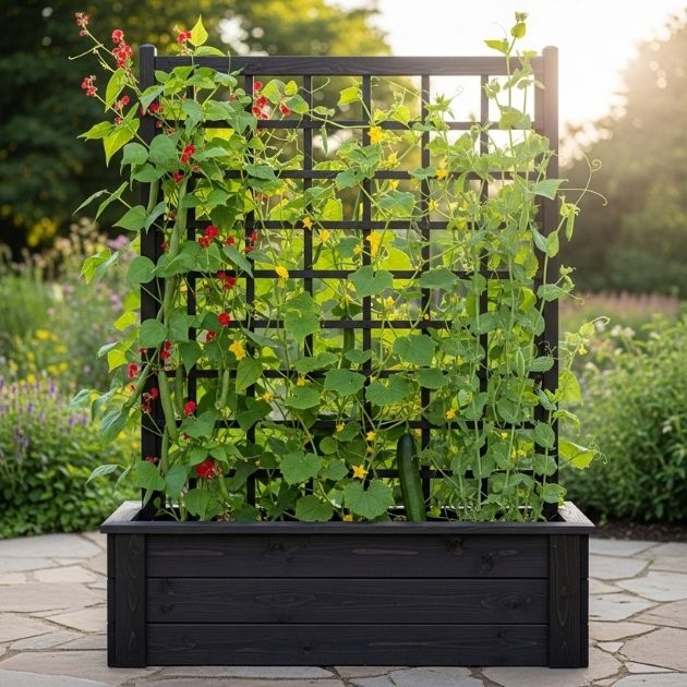 Edible Privacy Planters With Tall Grow Supports