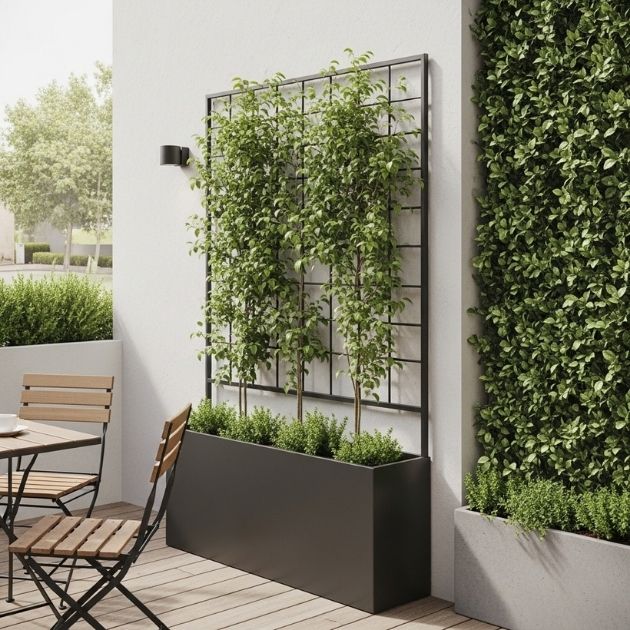 Espalier Trees in Privacy Planters