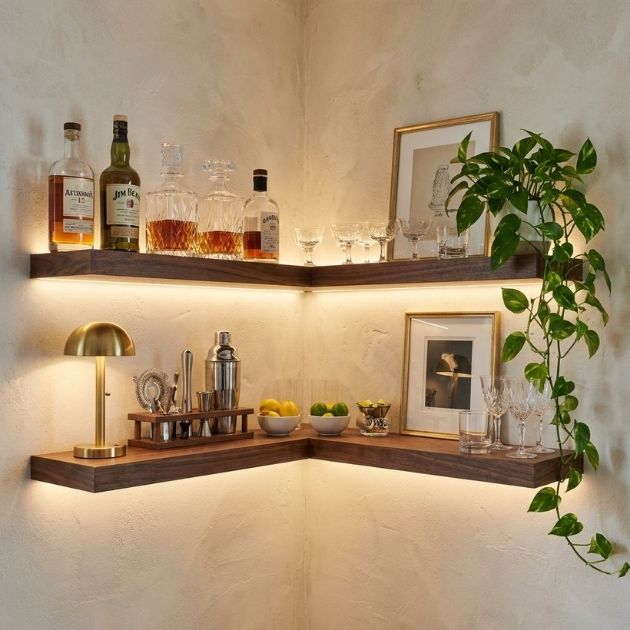 Floating Shelves Corner Bar