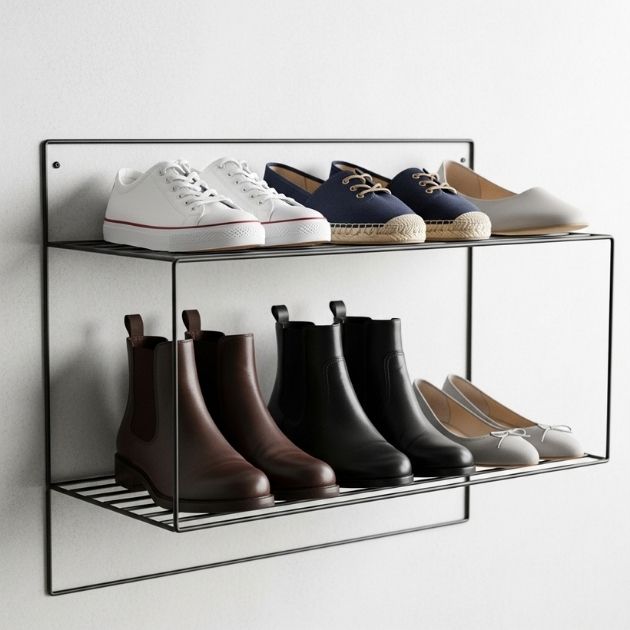 Get Shoes Off the Floor With Wire Shelves
