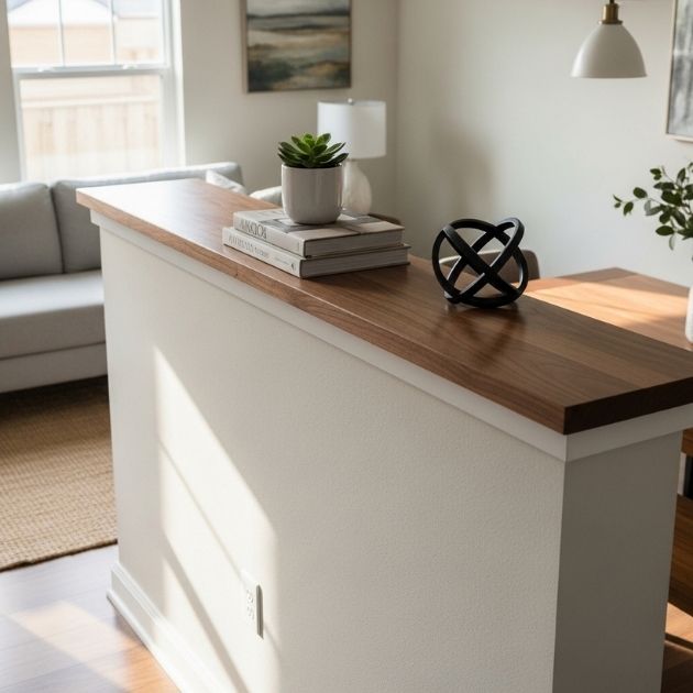 Half Wall With a Wide Cap Shelf