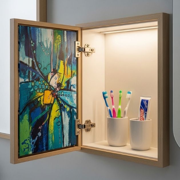 Hidden Shelf Behind Artwork