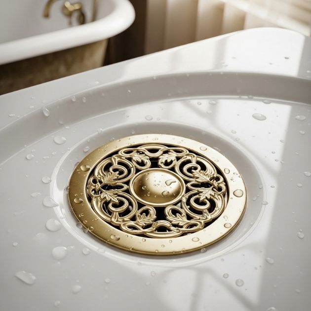 Infuse your bathroom with charm through vintage-inspired drain designs.
