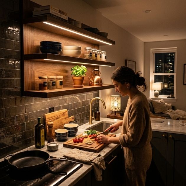 Install Under-Shelf Task Lighting