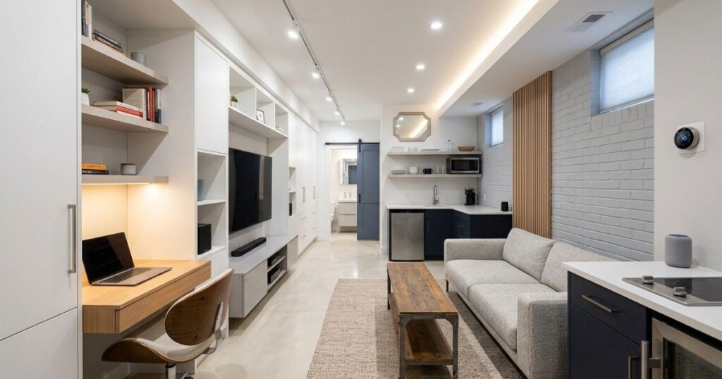 Long Narrow Basement Ideas