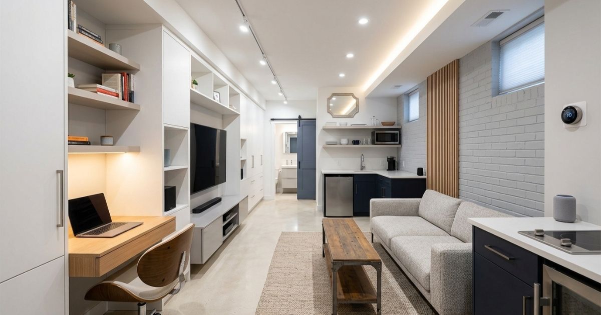 19+ Smart Long Narrow Basement Ideas for Small Spaces 