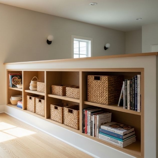 Open Shelves on the Living Room Side