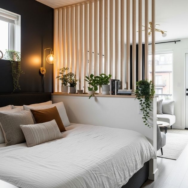 Studio Bed Nook Half Wall Divider