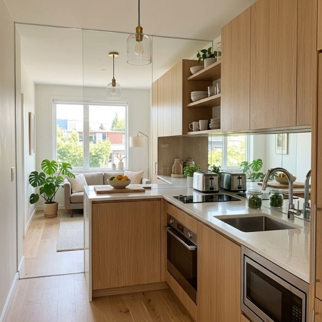 Try a Mirror or Glossy Backsplash