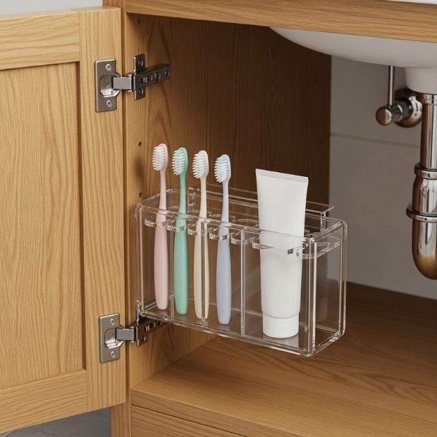 Under-Sink Toothbrush Container