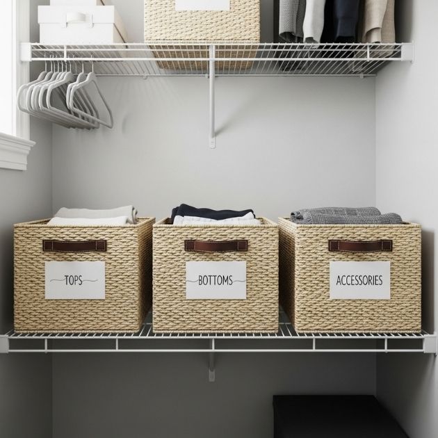 Use Matching Bins to Calm the Clutter