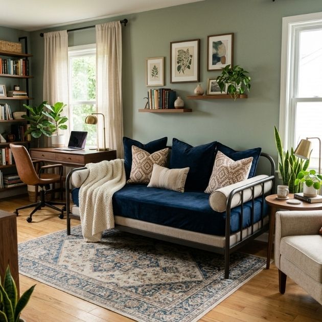 Use a Twin Daybed for Work-From-Home Rooms