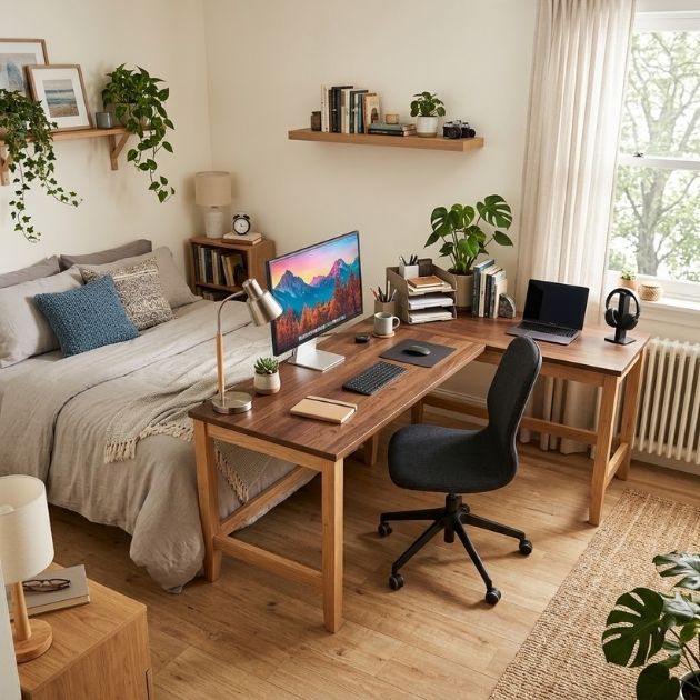 L-Shaped Desk Bedroom Layout