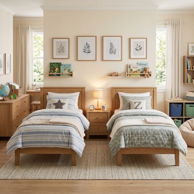 Twin Bed Layout for Shared Bedrooms