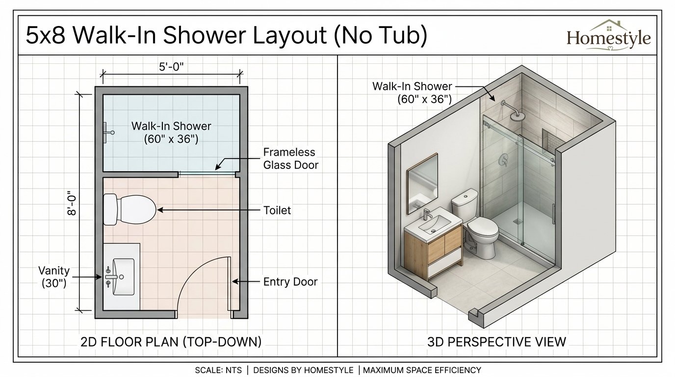 5x8 Bathroom Layout Ideas