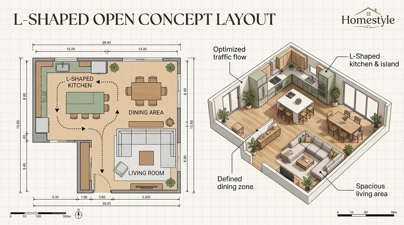 Open Plan Kitchen Living Room Layout Ideas