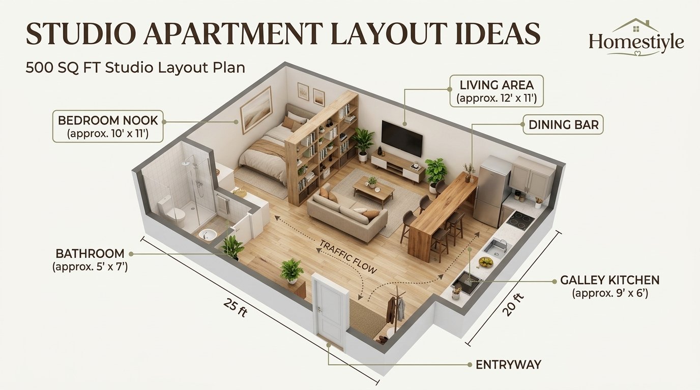 Studio Apartment Layout Ideas